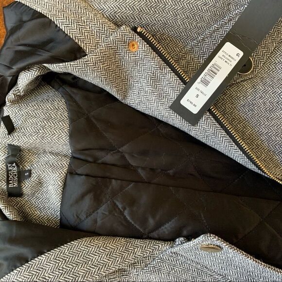 Badgley Mischka Grey Utilitarian Coat - Picture 7 of 8